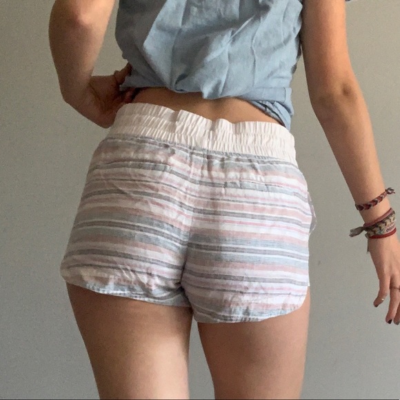 Women’s White Striped Athletic Shorts - Picture 2 of 6